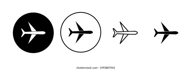 Plane icon set. Airplane icon vector. Flight transport symbol. Travel illustration. Holiday symbol