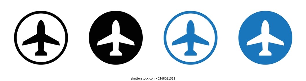 Plane icon set. Airplane icon vector. Flight transport symbol, Vector illustration.