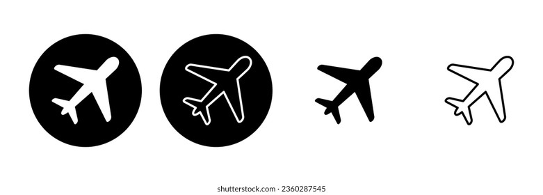 Plane icon set. Airplane icon vector. Flight transport symbol. Travel illustration. Holiday symbol