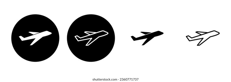 Conjunto de iconos de plano. Vector de icono del avión. Símbolo de transporte de vuelo. Ilustración de viaje. Símbolo de vacaciones