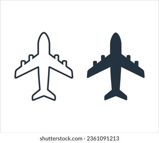 Plane icon set. Airplane icon vector. Flight transport symbol.