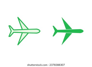 Conjunto de iconos de plano. Vector de icono del avión. Símbolo de transporte de vuelo. Ilustración de viaje. Símbolo de vacaciones