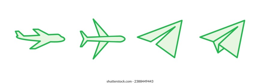 Plane icon set. Airplane icon vector. Flight transport symbol. Travel illustration. Holiday symbol