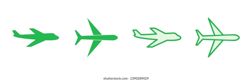 Plane icon set. Airplane icon vector. Flight transport symbol. Travel illustration. Holiday symbol