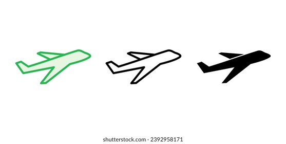 Plane icon set. Airplane icon vector. Flight transport symbol. Travel illustration. Holiday symbol