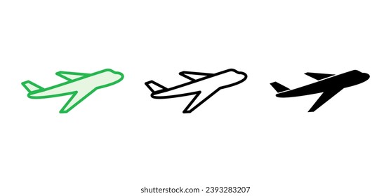 Plane icon set. Airplane icon vector. Flight transport symbol. Travel illustration. Holiday symbol