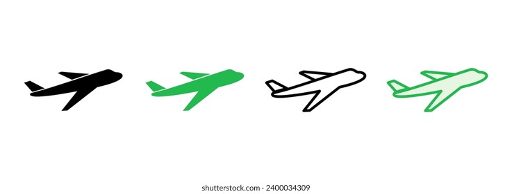 Plane icon set. Airplane icon vector. Flight transport symbol. Travel illustration. Holiday symbol