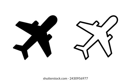 Plane icon set. Airplane icon vector. Flight transport symbol. Travel illustration. Holiday symbol