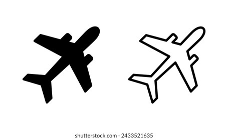 Plane icon set. Airplane icon vector. Flight transport symbol. Travel illustration. Holiday symbol