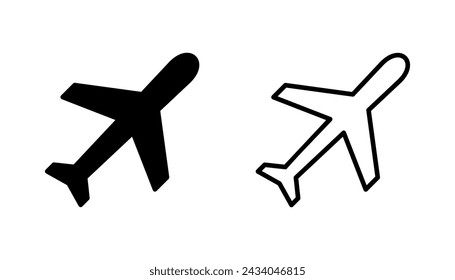 Plane icon set. Airplane icon vector. Flight transport symbol. Travel illustration. Holiday symbol