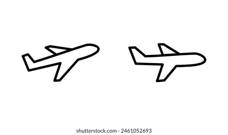 Conjunto de iconos de plano. Vector de icono de avión. Símbolo de transporte de vuelo. Ilustración de viaje. símbolo de Festiva