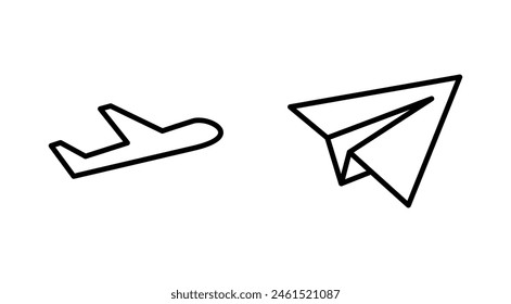Plane icon set. Airplane icon vector. Flight transport symbol. Travel illustration. Holiday symbol