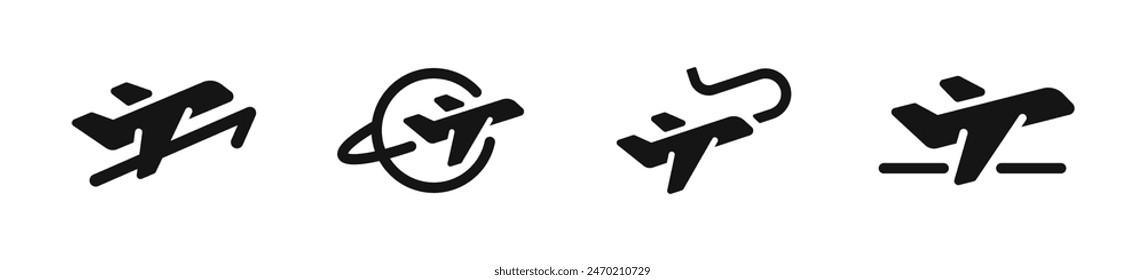 Plane. Plane icon set. Airplane vector icons. Flight symbol.