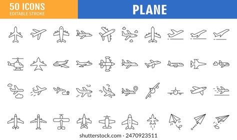 Plane icon set. Airplane icon vector. Flight transport symbol. Travel illustration. Holiday symbol