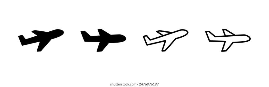 Plane icon set. Airplane icon vector. Flight transport symbol. Travel illustration. Holiday symbol