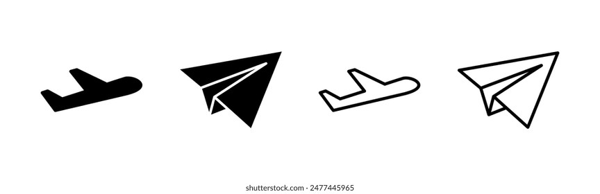 Plane icon set. Airplane icon vector. Flight transport symbol. Travel illustration. Holiday symbol