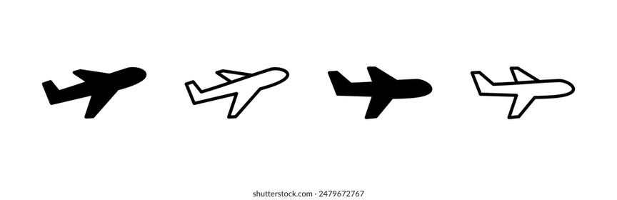Plane icon set. Airplane icon vector. Flight transport symbol. Travel illustration. Holiday symbol