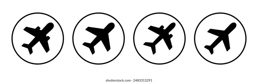 Plane icon set. Airplane icon vector. Flight transport symbol. Travel illustration. Holiday symbol