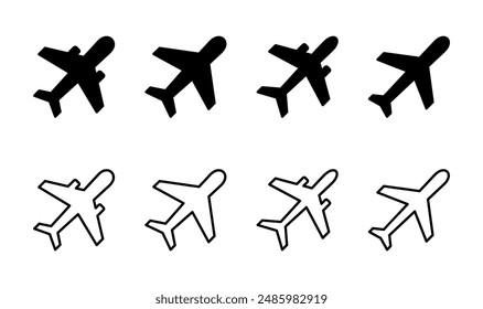 Plane icon set. Airplane icon vector. Flight transport symbol. Travel illustration. Holiday symbol