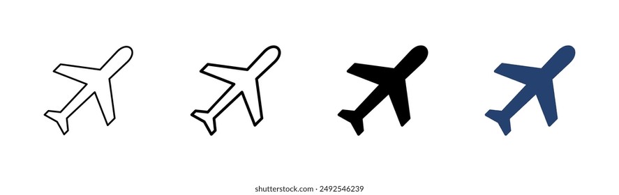 Conjunto de iconos de plano. Vector de icono de avión. Símbolo de transporte de vuelo. Ilustración de viaje. símbolo de Festiva