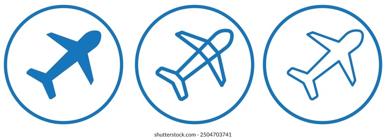 Plane icon set. Airplane icon vector. Flight transport symbol. Travel illustration. Holiday symbol