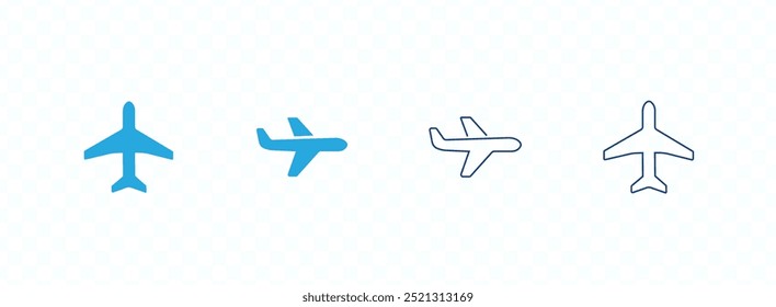 Plane icon set. Airplane icon vector. Flight transport symbol. Travel illustration. Holiday symbol