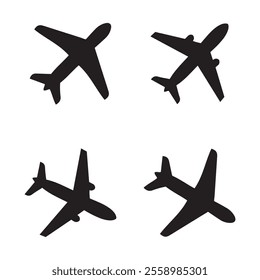 Plane icon set. Airplane icon vector. Flight transport symbol. Travel illustration. Holiday symbol