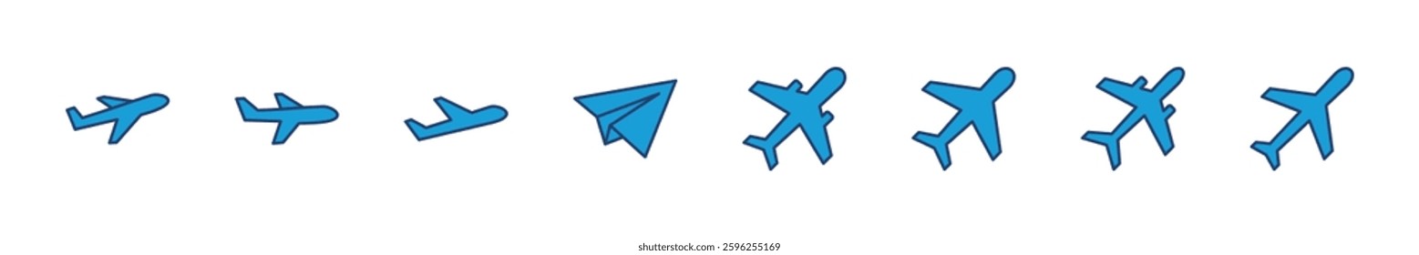 Plane icon set. Airplane icon vector. Flight transport symbol. Travel illustration. Holiday symbol
