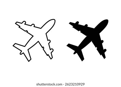 Plane icon set. Airplane icon vector. Flight transport symbol. Travel illustration. Holiday symbol