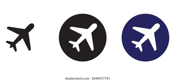 Plane icon set. Airplane icon vector. Flight transport symbol. Travel illustration. Holiday symbol.