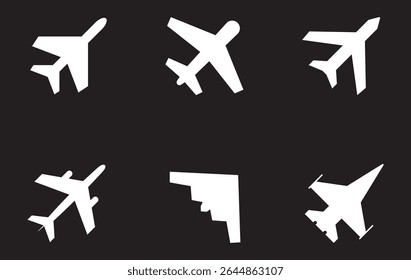 Plane icon set. Airplane icon vector. Flight transport symbol. Travel illustration. Holiday symbol