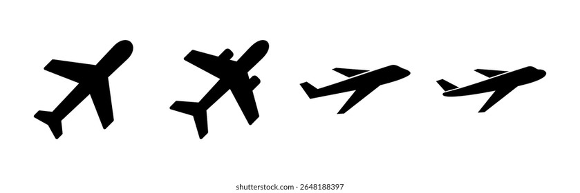 Conjunto de iconos de avión. Icono de avión Vector. Símbolo de transporte de vuelo. Ilustración de viaje. símbolo de Festiva