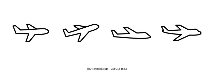 Conjunto de iconos de avión. Icono de avión Vector. Símbolo de transporte de vuelo. Ilustración de viaje. símbolo de Festiva