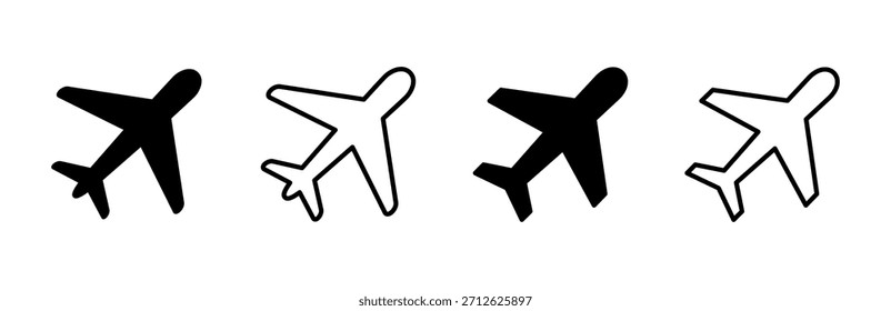 Conjunto de iconos de avión. Icono de avión Vector. Símbolo de transporte de vuelo. Ilustración de viaje. símbolo de Festiva