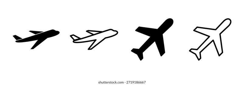 Conjunto de iconos de avión. Icono de avión Vector. Símbolo de transporte de vuelo. Ilustración de viaje. símbolo de Festiva