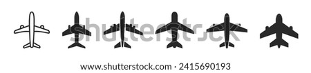 Plane icon set. Airplane icon vector. Aircrafts flat style