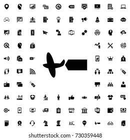Plane icon . set of filled marketing icons.