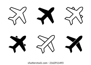Plane icon set. Flight transport icon. Airplane icon vector collection.