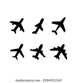 Plane icon set. Flight transport symbol. Airplane icon vector. Travel flat illustration. Travel symbol