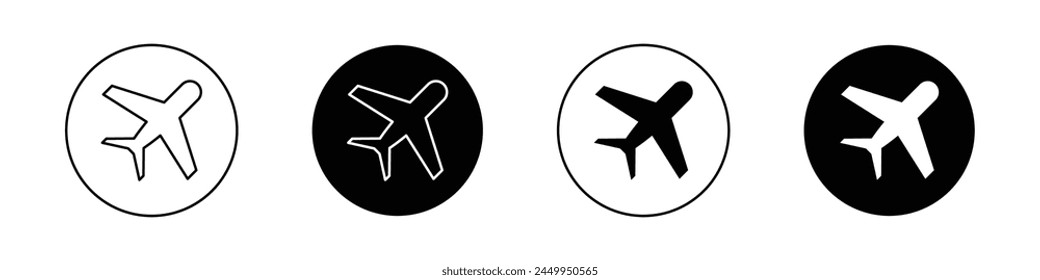 Plane icon set. fly airplane vector symbol. airline sign. airport or aviation icon set.