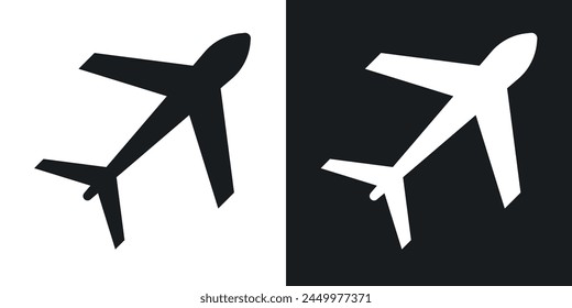 Plane Icon Set with Fly Airplane Vector Symbol, Airline Sign, Airport or Aviation Set