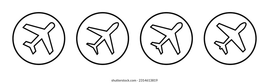 Plane icon set illustration. Airplane sign and symbol. Flight transport symbol. Travel sign. aeroplane