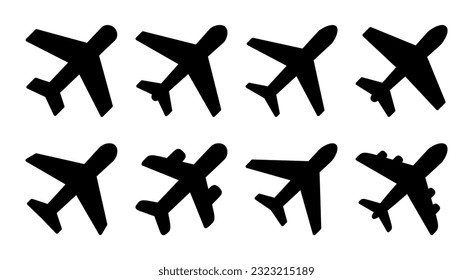 Plane icon set illustration. Airplane sign and symbol. Flight transport symbol. Travel sign. aeroplane