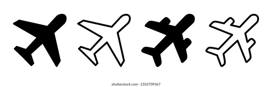 Plane icon set illustration. Airplane sign and symbol. Flight transport symbol. Travel sign. aeroplane