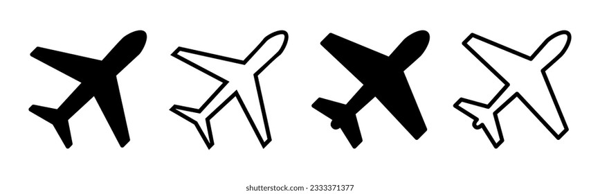 Plane icon set illustration. Airplane sign and symbol. Flight transport symbol. Travel sign. aeroplane