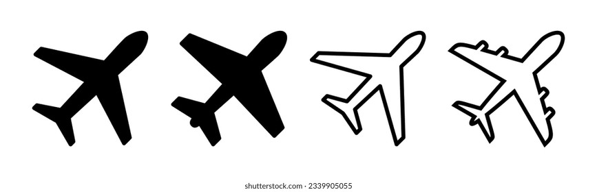 Plane icon set illustration. Airplane sign and symbol. Flight transport symbol. Travel sign. aeroplane