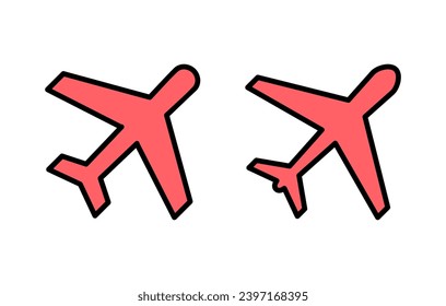 Plane icon set illustration. Airplane sign and symbol. Flight transport symbol. Travel sign. aeroplane