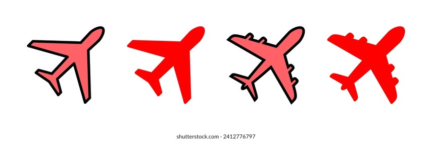 Plane icon set illustration. Airplane sign and symbol. Flight transport symbol. Travel sign. aeroplane