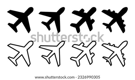 Plane icon set illustration. Airplane sign and symbol. Flight transport symbol. Travel sign. aeroplane