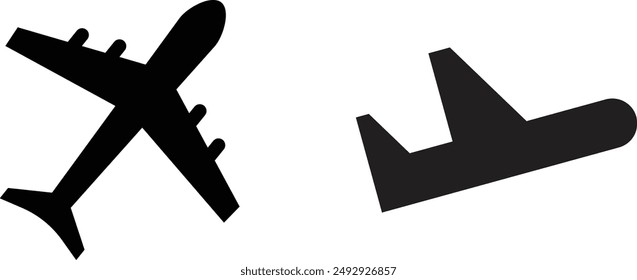 Conjunto de iconos de plano aislado sobre fondo blanco . Conjunto de iconos de avión . Símbolo del aeropuerto . Ilustración vectorial